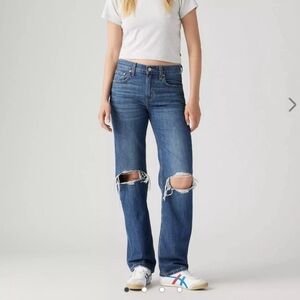 Levi’s low pro straight Women's Blue Distressed Jeans